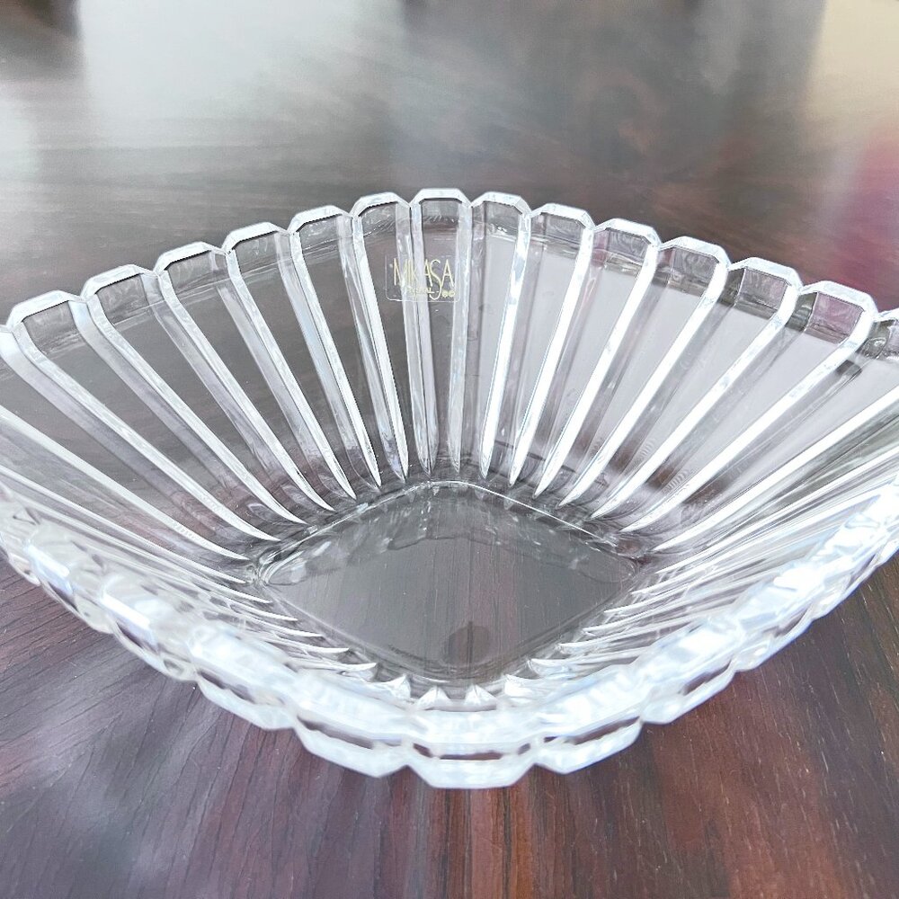 Vintage Mikasa High Point Crystal 11 1/4" Diamond Bowl Japan RC185 NEW